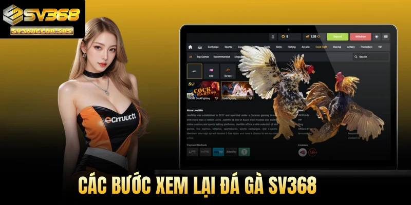 Các bước xem lại đá gà SV368